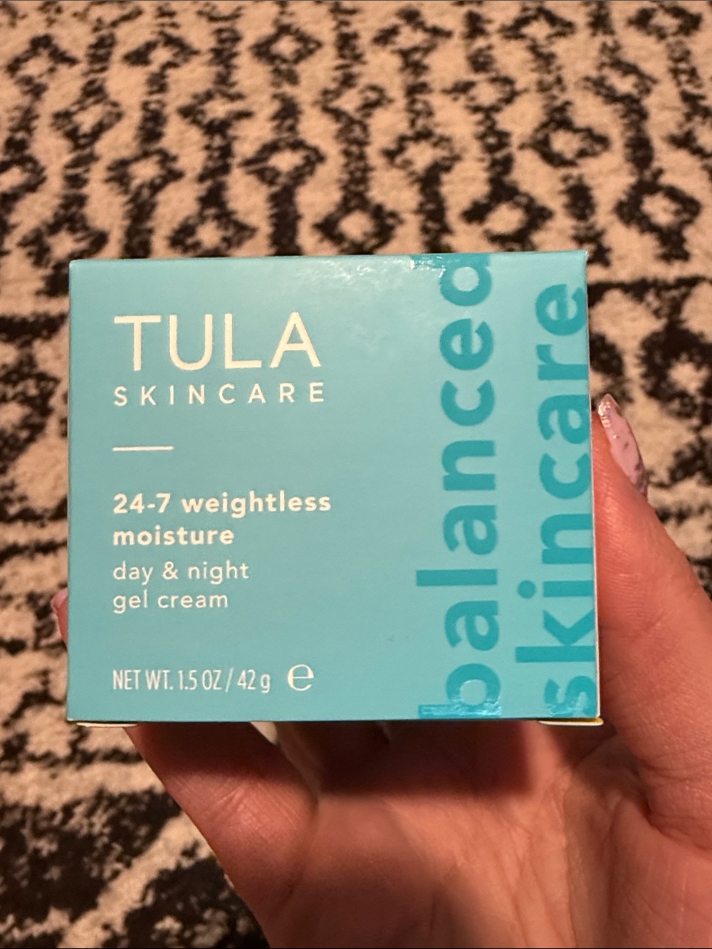 Tula Skincare 24-7 Weightless Moisture Gel Cream Turquoise Blue Box